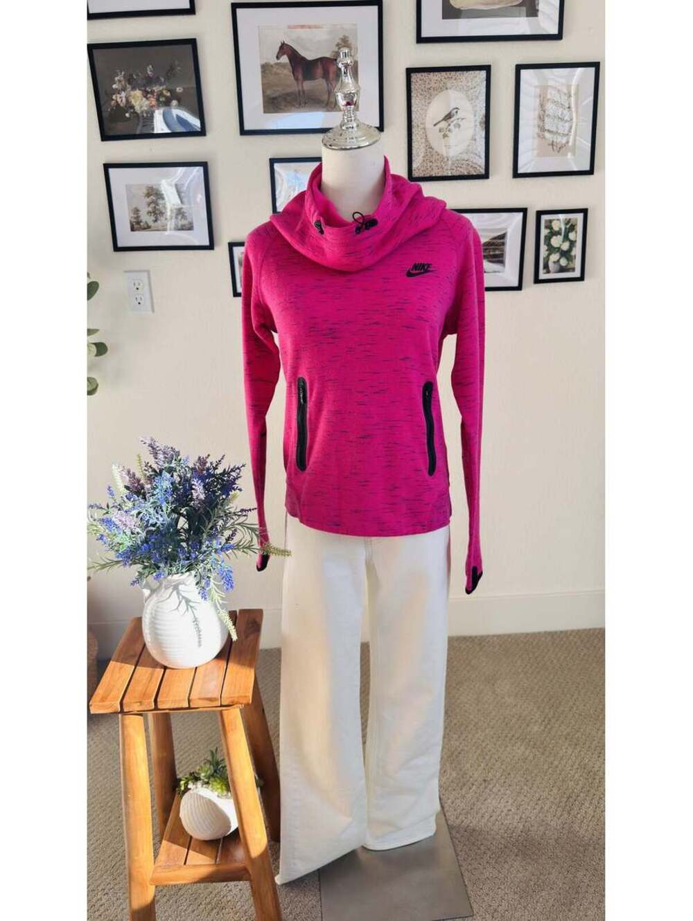 Nike Women's Tech Fleece Funnel Neck Pullover Hoodie Size L